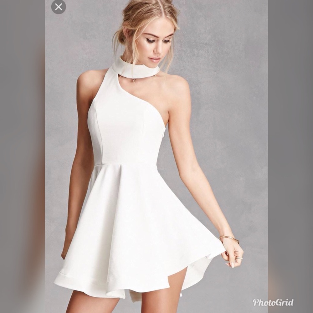 White halter dress